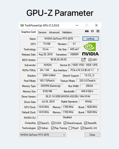 Tarjeta Gráfica RTX 2070 de 8GB GDDR6 Nueva - GPU de Alto Rendimiento de 12nm para Juegos y Diseño, Ofrece Superrendimiento - Product Image 5