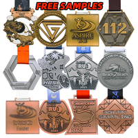 Medallas Deportivas de Metal Personalizadas a Precio de Fábrica - Impresión Tipográfica Chapada en Oro con Logotipo Personalizado para Maratón, Fútbol y Otros Deportes