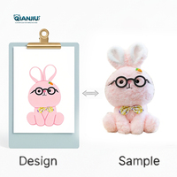 QIANJIU Animaux en peluche personnalisés, jouet en peluche, créez vos propres jouets en peluche, poupée personnalisée, jouet en peluche, poupées lapin en peluche