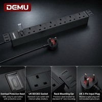 PDU 1U pour centre de données, 6 prises de type E français, protection contre les surcharges 1P, boîtier en alliage d'aluminium, CE