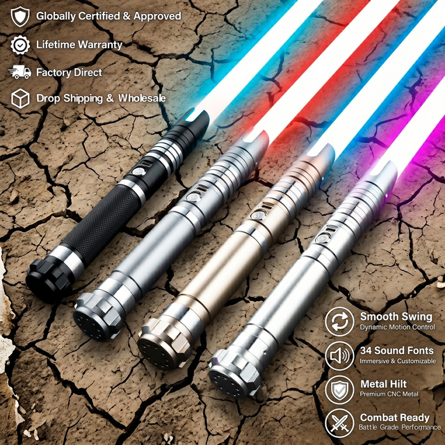 [Top 2 LED Toy] Neopixel Lightsaber Smooth Swing Heavy Dueling Metal Hilt Laser Sword Force Light Saber for Cosplay Collection