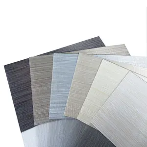 Poliéster textil liso doble capa Blackout PVC Material transpirable a prueba de polvo multicolor cebra tela ciega para ventana