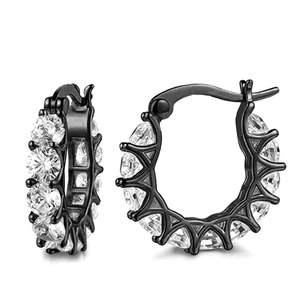 Boucles d'oreilles créoles en dentelle en forme de U pour femmes, style français, accessoires d'oreille pour usage quotidien - Product Image 3
