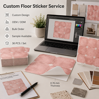 Blumenmuster Parkett Selbstklebender PVC-Vinylboden Rutschfest Schlafzimmer Küche Apartment DIY Fliesen