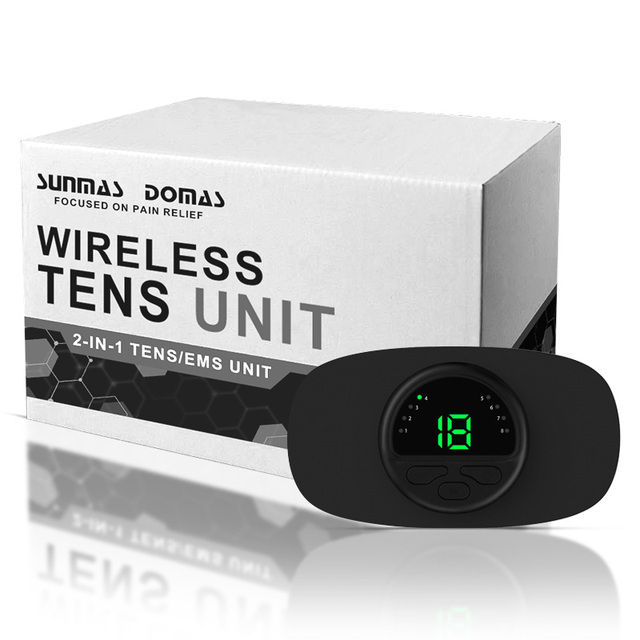 Wireless TENS EMS Machine - 19 Levels Intensity & 8 Modes Muscle Stimulator for Pain Relief - USB Rechargeable Portable