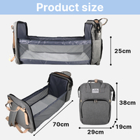 Sac à Dos à Langer Imperméable Portable Multifonctionnel Grande Capacité pour Maman avec Lit Bébé Pliant et Station de Change
