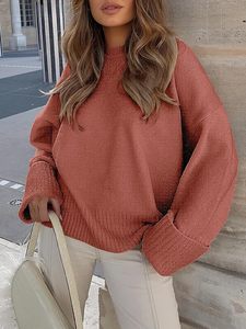 Damen Rundhals ausschnitt Langarm Übergroße <span class=keywords><strong>Fuzzy</strong></span> Knit Chunky Warm Pullover Langarm Pullover Top - Product Image 5