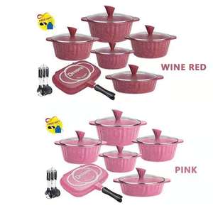 Dessini <span class=keywords><strong>di</strong></span> marca 21 pezzi <span class=keywords><strong>di</strong></span> pietra medica pan set non-stick set top grade pan - Product Image 3