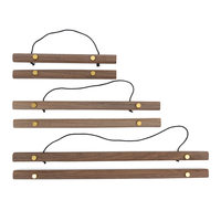 Support mural en noyer massif personnalisé pour affiches, barre de suspension en bois avec vis de serrage en laiton pour impressions sur toile et œuvres d'art murales