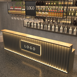Barra de Vinos en Forma de L Personalizada para Restaurante y Discoteca, Muebles para Cafetería, Diseño de Barra de Café, Mostrador para Té con Leche, Diseño de Tienda - Product Image 3