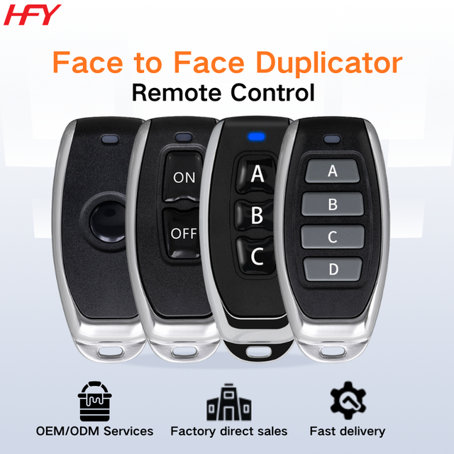 433.92Mhz Face to Face Duplicator Clone Remote Control Single1-4key ABS Remote Control for Roller Shutter Door