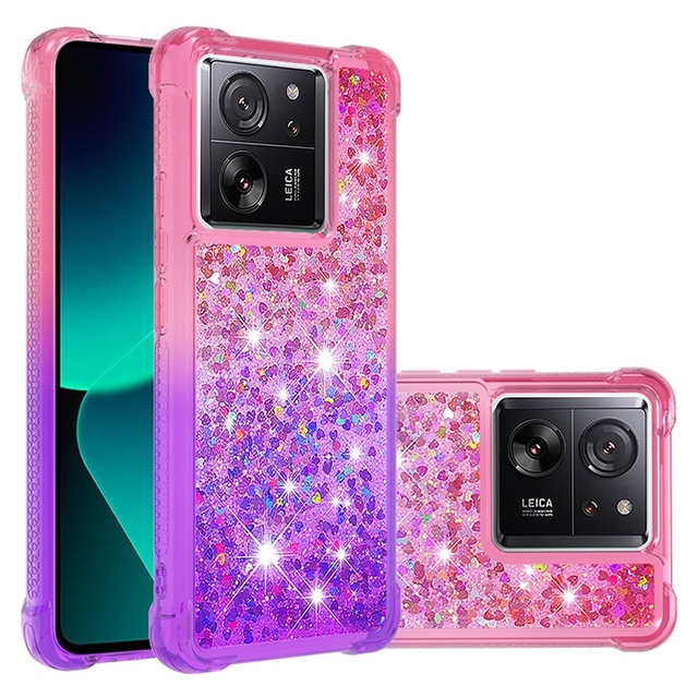 Shockproof Gradient Bling Quicksand Case for Xiaomi 14T 13 Lite 13T Pro POCO F5 5G Redmi 14C 12C NOTE12 4G 12S Liquid Soft Cover