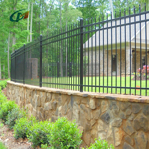 Valla de Acero Galvanizado <span class=keywords><strong>para</strong></span> <span class=keywords><strong>Exteriores</strong></span> Fácil de Instalar, Valla Moderna <span class=keywords><strong>para</strong></span> Jardín, Valla Decorativa de Hierro Forjado y Puertas - Product Image 1