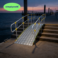 Rampe pliable Simplywalk 500 kg, largeur 914 mm, panneau latéral robuste, rampe extérieure, fournisseur de rampes à long terme, usine certifiée ISO 13485