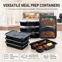 Contenedor de comida para llevar de polipropileno termoformado al por mayor de 1400 ml con tapa transparente y logotipo personalizado para restaurantes.