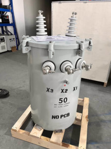 หม้อแปลงไฟฟ้าแบบจุ่มน้ำมันสามเฟส รุ่น D11 ขนาด 100 KVA สำหรับติดตั้งบนเสา  แปลงไฟจาก 13.2kV เป็น 240/120V  รุ่น <span class=keywords><strong>Ll0</strong></span>  เป็นมิตรต่อสิ่งแวดล้อม ลดการสูญเสียพลังงาน - Product Image 5