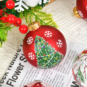 Adorno Navideño de Cristal Pintado a Mano de 7 cm, Decoración Atractiva para el Árbol de Navidad - Product Image 4