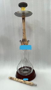 <span class=keywords><strong>Wookah</strong></span> Golden Hookah en acier inoxydable avec base en verre, ensemble de chicha de luxe haut de gamme, vente en gros d'usine - Product Image 6
