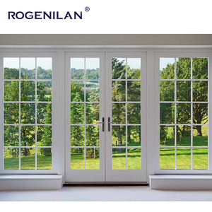 Portes doubles commerciales en verre Aluminium Noir de haute qualité Portes battantes à double vitrage Portes françaises extérieures - Product Image 2