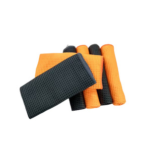 Toalla de microfibra para limpieza de autos, tipo gofre, engrosada, absorbente, para limpiar ventanas y vidrios de autos - Product Image 3