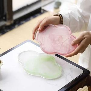 Frosted Begonia Dry Brewing Tray Japanese Glass Tea Stand Transparent Small Tea Set Accessory For Adults - Product Image 1