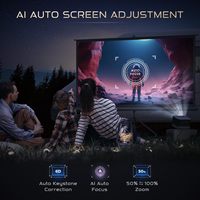 Aurzen Boom 3 Netflix Officiel, compatible 4K, mini projecteur pour cinéma maison avec WiFi, audio Dolby 3D, haut-parleurs 36W
