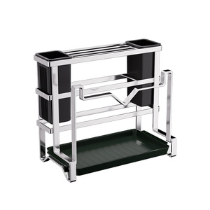 Stainless Steel <b>Kitchen</b> Knife <b>Rack</b> Countertop Cutting Board Holder Chopstick Storage <b>Rack</b> Household Tool Organizer Rectangle - Product Image 5