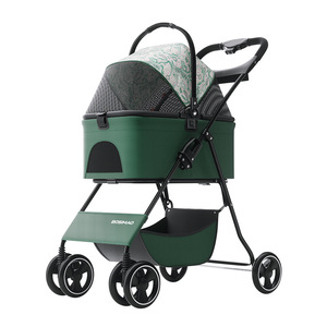 Poussette pour animaux de compagnie de taille moyenne, pour chats et chiens, légère, pliable, adaptée aux voyages en plein air, poussette pour animaux détachable - Product Image 5