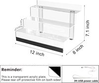 Organisateur d'affichage lumineux LED en acrylique moderne à 3 niveaux, présentoir transparent à LED pour parfum, étagère à desserts, support pour Cologne avec présentoirs pour hommes