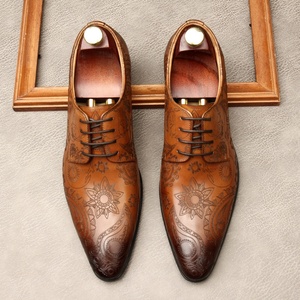 Zapatos Oxford de Otoño para Hombre, Tallados a Mano, Diseño de Alta Calidad, Casuales de Negocios, de Cuero, que Aumentan la Estatura, Impermeables - Product Image 4