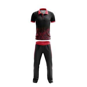 Latest Collection Men's Sublimated <b>Cricket</b> Tracksuit Set Black Blue Gradient Polo Jersey Trousers Moisture Wicking Quick Dry - Product Image 3