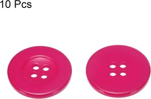 HARFINGTON 10 pièces Boutons ronds en résine à 4 trous de 48L (1-1/4 po / 30 mm) pour la couture, le remplacement d'articles artisanaux, les manteaux, les vêtements, le bricolage, couleur Rose Rouge - Product Image 3