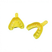 Plateau d'empreinte dentaire jetable jaune pour arcade supérieure, en plastique codé par couleur, pour alginate, vente en gros OEM