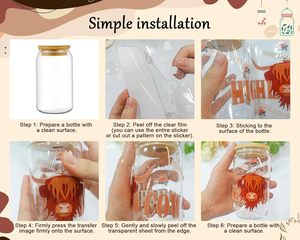 Transferts UV DTF personnalisés à motif léopard, autocollants UV DTF imperméables à appliquer par frottement pour verre de 16 oz, artisanat en bois DIY, cadeaux pour la fête des mères - Product Image 3
