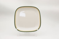 Service de vaisselle carré en mélamine durable pour la maison, motif vert, 4 pièces, assiettes classiques pour les fêtes