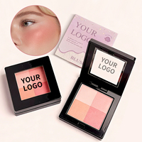 Poudre de blush éclatante à marque privée, longue tenue, haute pigmentation, contrôle du sébum, texture lisse, éclaircissante, maquillage quotidien du visage, minérale, teinte claire
