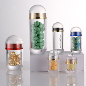 Lege transparante PS acryl <span class=keywords><strong>plastic</strong></span> medicijn pil capsule fles voor farmaceutische tablet saffraan poeder verpakking pot - Product Image 3