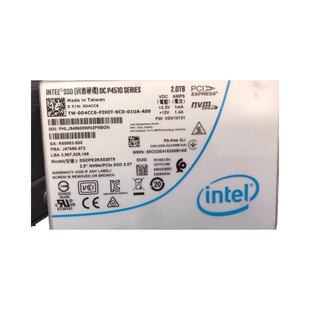Intel P4510 2T U.2 NVMe Enterprise-Class SSD (Solid State Drive)