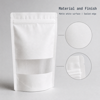 Sac d'emballage imprimé sur mesure, anti-odeur, blanc mat, avec fermeture éclair et fenêtre transparente