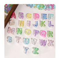 Perles Alphabet en Plastique Acrylique Gros Trou, Lettres Bulleuses Épaisses pour la Fabrication de Porte-clés, Bijoux et Bracelets (Vente en Gros)