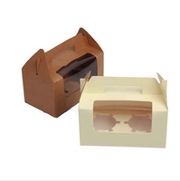 Boîte à Cupcake en papier personnalisée 2020, boîte à faveur de fête de mariage, emballage de gâteau, boîte à gâteau avec fenêtre en PVC transparent