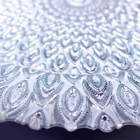 Assiette de Présentation Ronde en Cristal de Luxe Brillante pour Mariage et Usage en Cuisine – Décoration de Table Paon – Vente en Gros