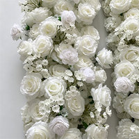 L-321 Chemin de table floral moderne personnalisable en soie artificielle, rangée de roses et de fleurs mélangées, centre de table de mariage, arche, allée
