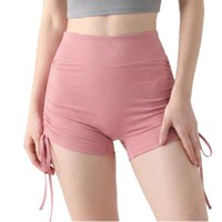 Shorts de yoga best-sellers pour femme, effet ventre plat, en Spandex/Nylon, motif uni, sans coutures apparentes, design ultra-confortable, avec cordon de serrage