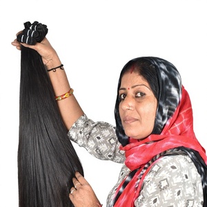 100% Unprocessed <b>Cheap</b> Vendor Virgin Human Hair <b>Extensions</b> Loose Deep Wave Style Black Cuticle Aligned Indian Temple Bundles - Product Image 1