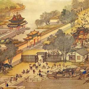 Papel tapiz de seda Northern Song Qingming Shanghetu <span class=keywords><strong>8D</strong></span>, Fondo de TV clásico, pintura de pared para Hotel, restaurante, vestíbulo, decoración de oficina - Product Image 5