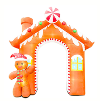 Modèle gonflable en forme d'arche de bonhomme en pain d'épices 3M avec lumières LED pour la décoration extérieure de Noël et l'affichage dans les jardins de vacances