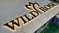 Enseignes électroniques personnalisées pour entreprises, réception, enseignes LED 3D rétroéclairées, enseignes de devanture de magasin personnalisables, logo métallique, enseignes pour bâtiments et commerces
