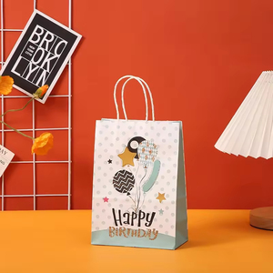 Bolsa de Papel Kraft Biodegradable para Regalos de Fiesta de Cumpleaños, Bolsa de Compras con Logotipo Personalizable - Product Image 4