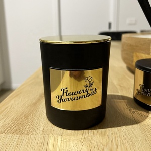 สติกเกอร์โลหะติดขวดน้ำหอม/เทียนหอมแบบกำหนดเองสำหรับกระป๋องแก้ว - Product Image 1